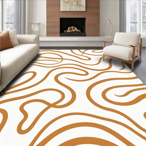 Abstract Swirling Lines Pattern Rug