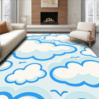 Whimsical Blue Cloud Pattern Rug
