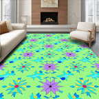 Floral Starburst Patterned Artwork Rug