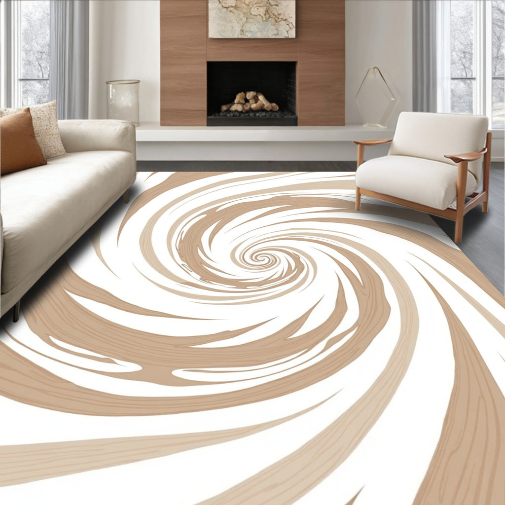 Swirling Wood Grain Pattern Rug