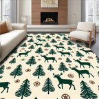 Forest Deer Tree Pattern Design Rug