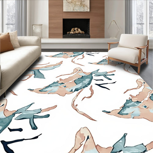 Abstract Organic Brushstroke Pattern Rug