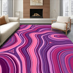 Abstract Swirls In Pink Purple Pattern Rug