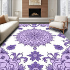 Delicate Floral Mandala Pattern Area Rug