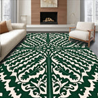 Emerald Green Fern Medallion Rug