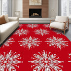 Red Snowflake Pattern Rug