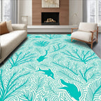 Aqua Marine Life Pattern Rug