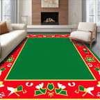 Jolly Elf Red Green Holly Border Rug