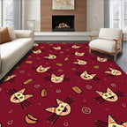 Playful Cat Faces Pattern Design Rug