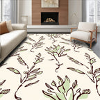 Abstract Leafy Sketch Pattern Rug