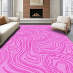 Abstract Pink Swirl Pattern Rug