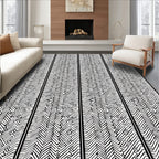 Abstract Maze Geometric Stripe Pattern Rug