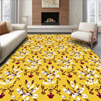 Floral Motif With Whimsical Swirls 3 Color Rug