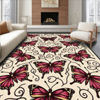 Vintage Butterfly Swirl Pattern Design Rug