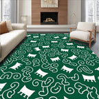 Abstract Swirls With White Accents Pattern Rug
