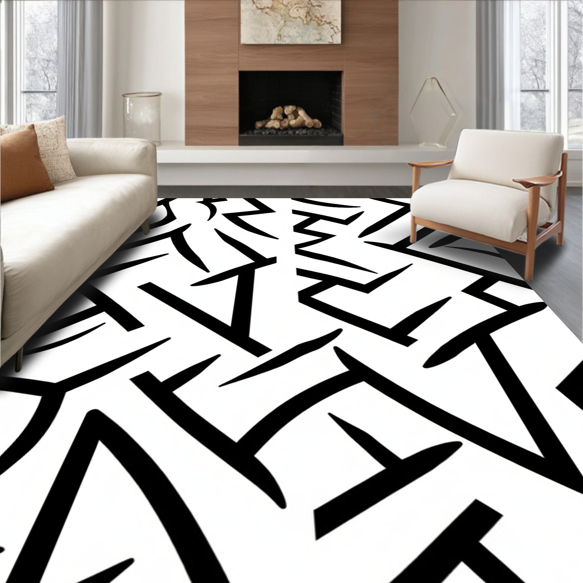 Bold Abstract Geometric Pattern Rug