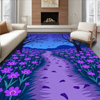 Purple Floral Path Enchanted Forest Design Rug