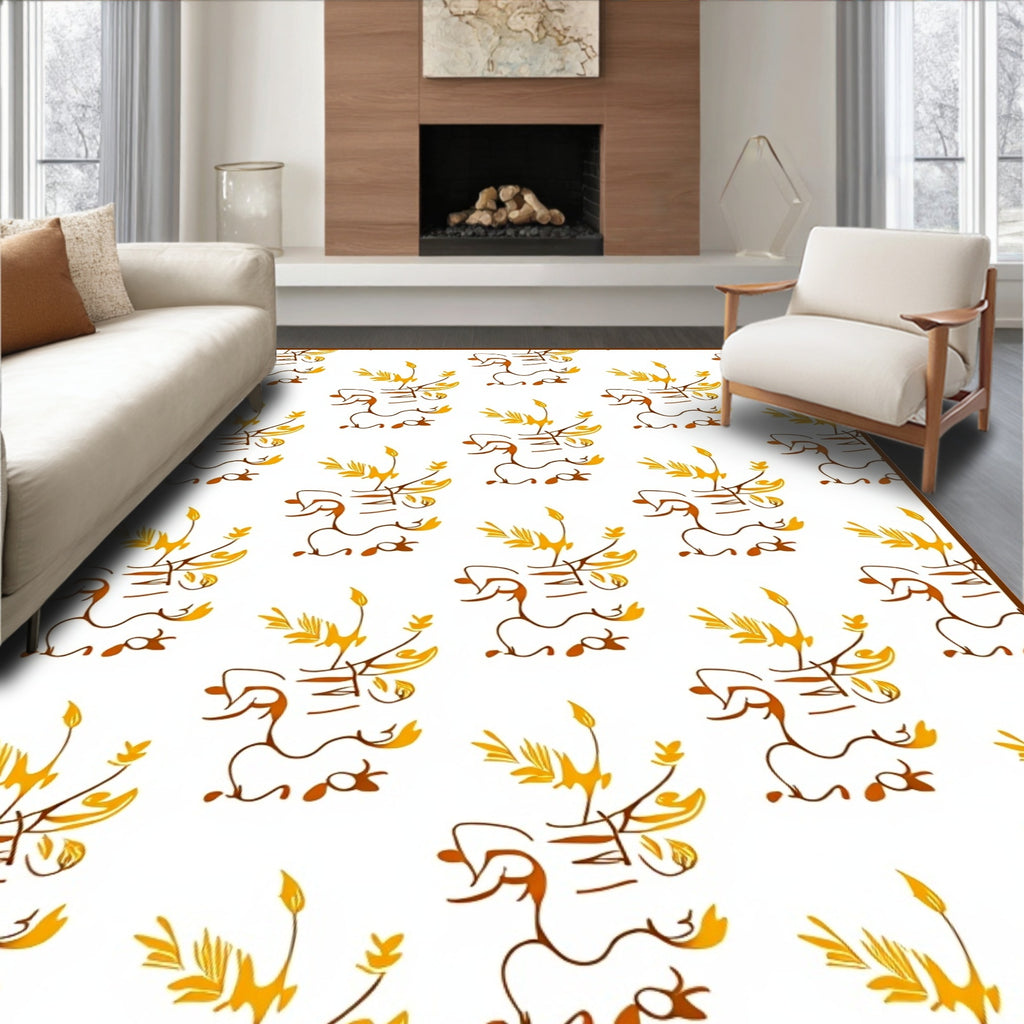 Abstract Floral Animal Pattern Rug