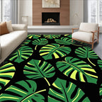 Lush Green Tropical Foliage Rug