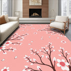 Pink Blossom Branch Pattern Rug