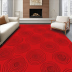 Bold Red Swirl Pattern Rug