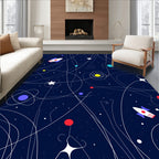 Cosmic Orbit And Rocket Abstract Rug