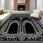 Gothic Archway Ornate Line Art Rug
