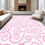Pink Swirl Vine Pattern Rug