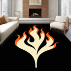 Fiery Orange Flame Abstract Rug