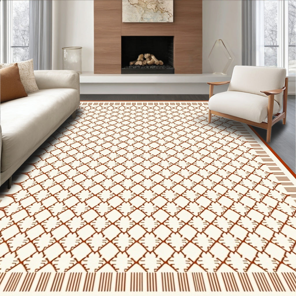Interlocking Diamond Lattice Pattern Rug