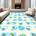 Cute Cartoon Animal Icons Pattern Rug
