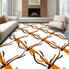 Orange Brown Abstract Branch Pattern Rug
