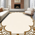 Ornate Leaf Patterned Frame Rug