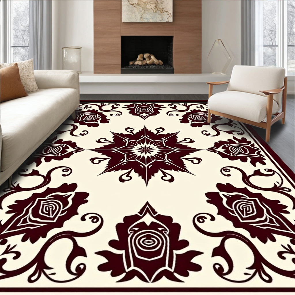 Floral Starburst Silhouette Design Rug