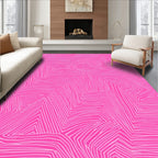 Vibrant Pink Geometric Line Art Rug