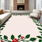 Festive Red Berry Holly Garland Rug
