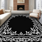 Classic White Floral Vine Scroll Rug