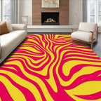 Bold Yellow Pink Zebra Stripes Rug