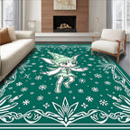 Whimsical Winter Fairy Snowflake Pattern Rug