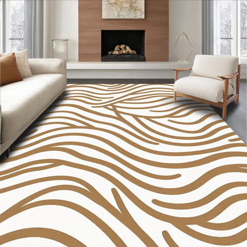Abstract Wavy Striped Pattern Rug