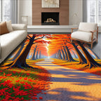 Forest Path Autumn Colors Rug