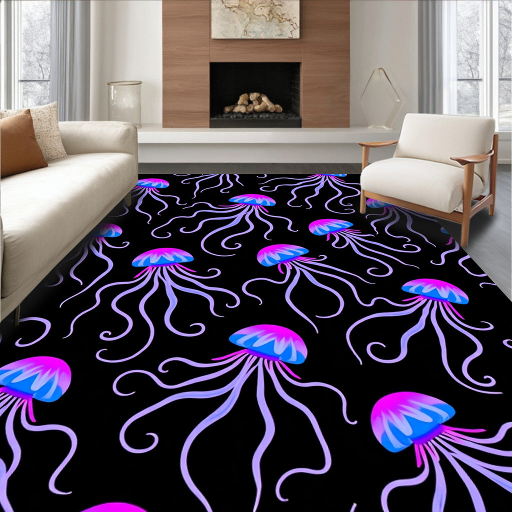 Electric Jellyfish Pattern Rug