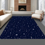 Deep Blue Starry Night Celestial Rug