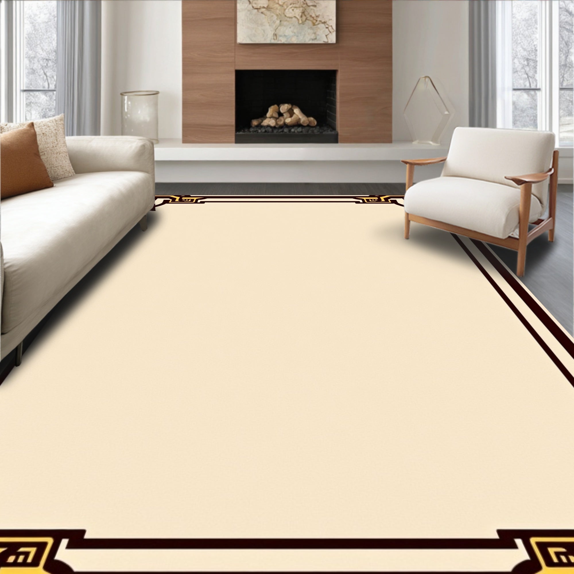 Bold Geometric Frame Design Rug