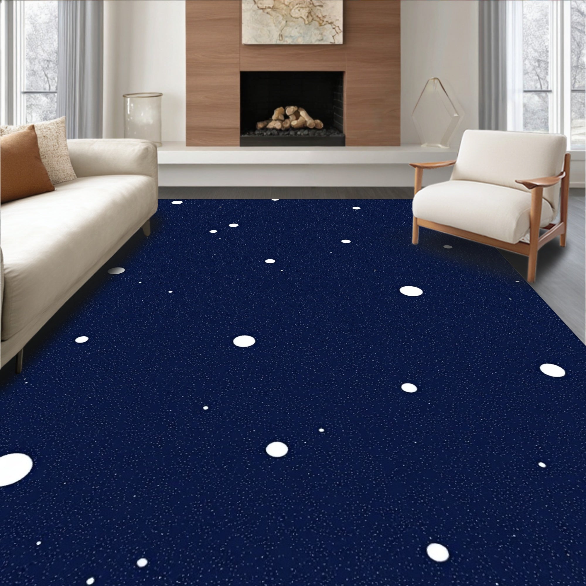Night Sky Dot Abstract Rug