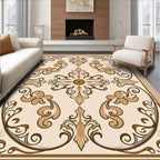Elegant Floral Scrollwork Acanthus Leaves Rug