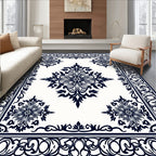 Classic Floral Medallion Border Design Rug
