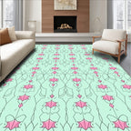 Pink Gem Vine Vertical Pattern Rug