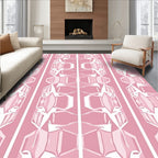 Pink Geometric Crystal Pattern Rug