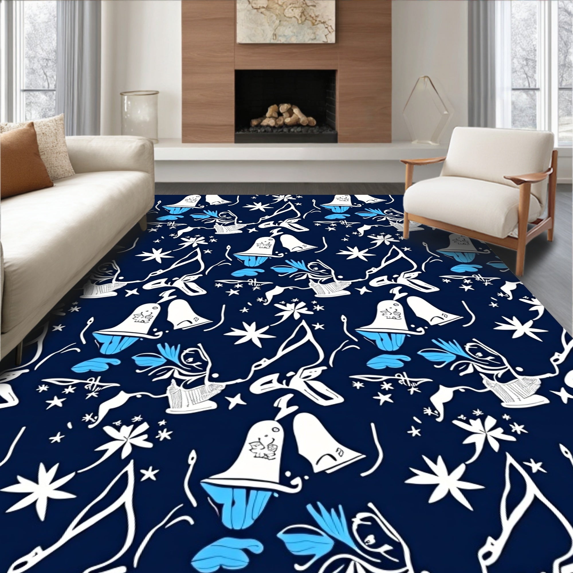 Whimsical Bell Star Pattern Rug